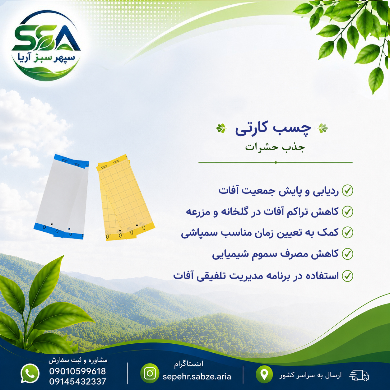 چسب کارتی حشرات