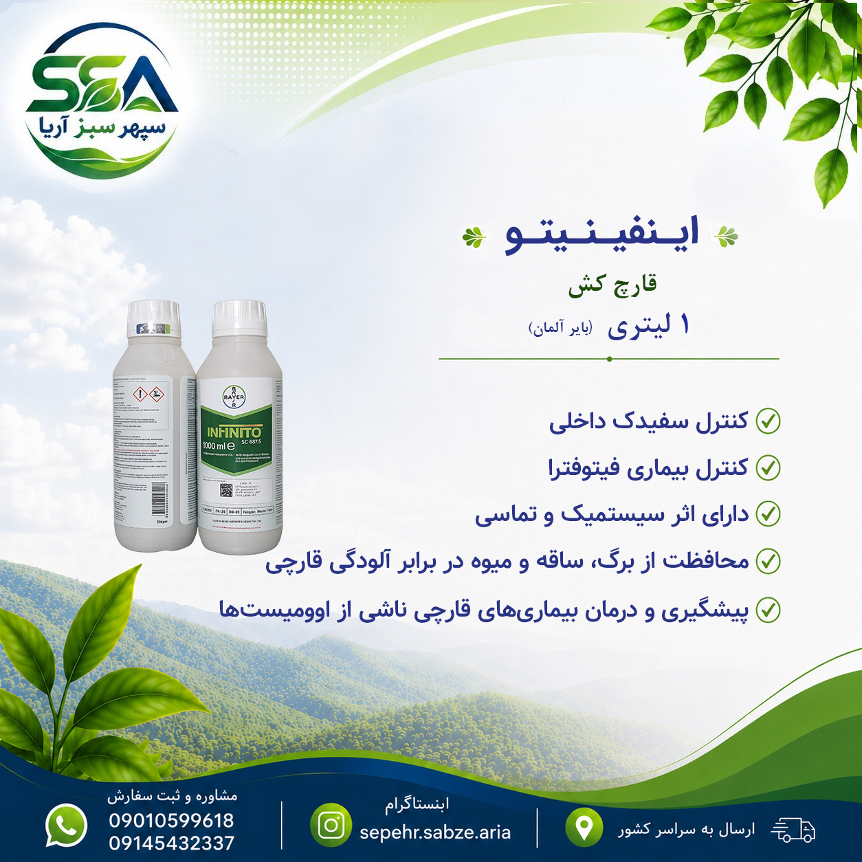 سم  اینفینیتو قارچ کش بایر آلمان 1 لیتری