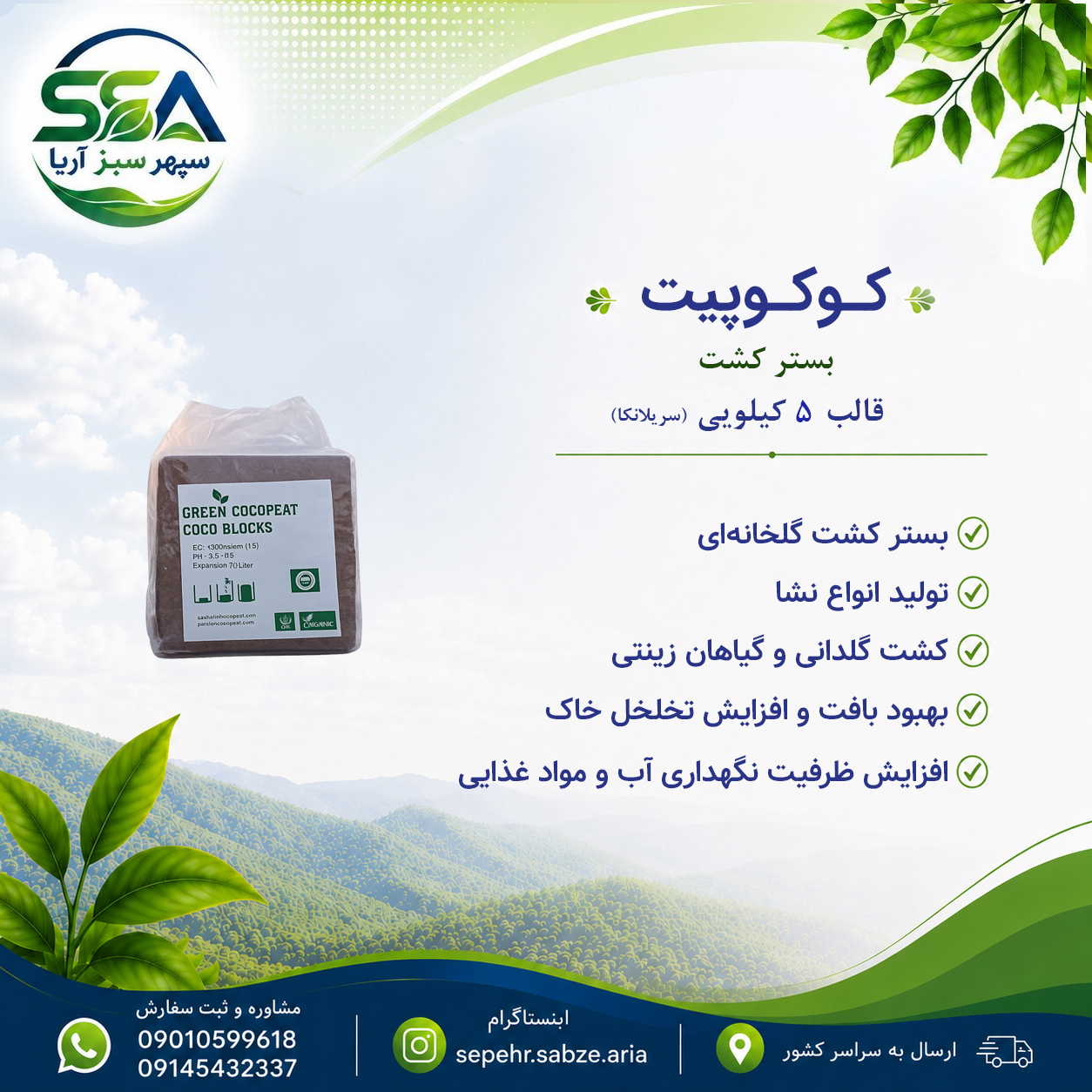 کوکوپیت گرین سریلانکا قالب 5 کیلویی